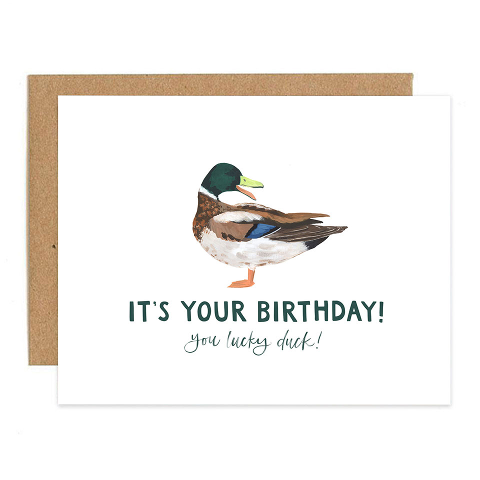 wholesaleinkedbrands: Lucky Duck Birthday Greeting Card