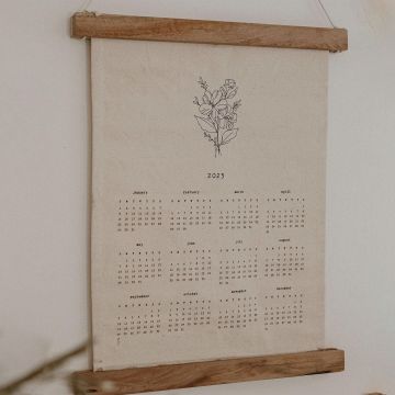 2023 Embroidered Canvas Wall Calendar