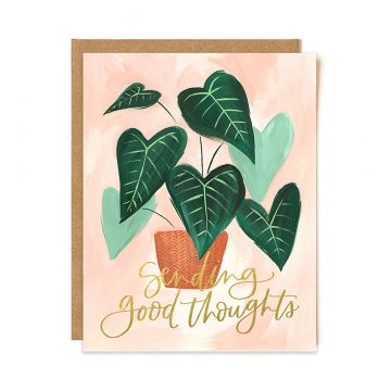 Green Leaf Good Thoughts Greeting Card