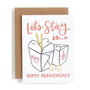 Anniversary Take Out Letterpress Greeting Card