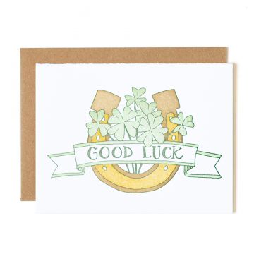 Good Luck Letterpress Greeting Card
