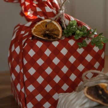 Fabric Gift Wrap - Red Gingham