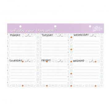 Checkered School Pattern Weekly Desk Pad