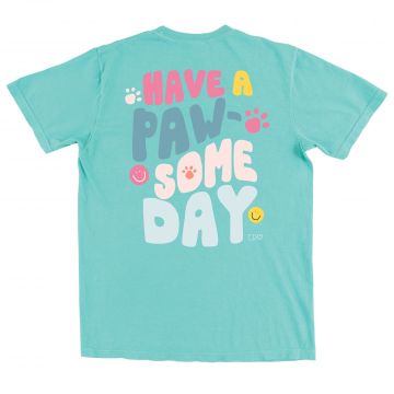 Have A PAWsome Day Tee - Chalky Mint