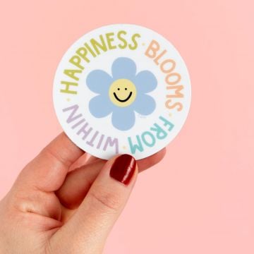 Happiness Blooms From Within Decal Sticker