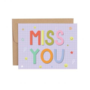 Miss You Grid Greeting Card