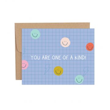 One Of A Kind Smiley Grid Greeting Card