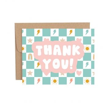 Checkerboard Icons Thank You Greeting Card