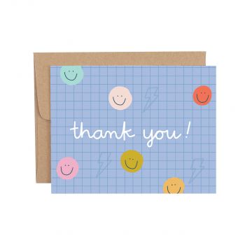 Thank You Smiley Grid Greeting Card