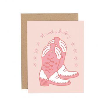 Howdy Baby Pink Greeting Card