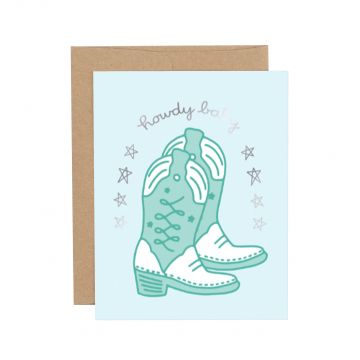 Howdy Baby Blue Greeting Card