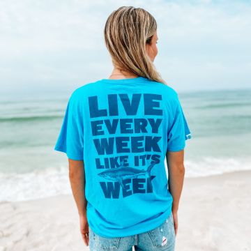 Live Every Week Like It's Shark Week Short Sleeve Tee - 30A Blue