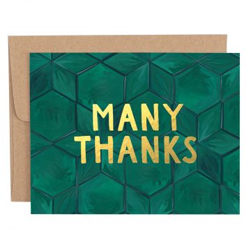 Green Tile Thanks Greeting Card