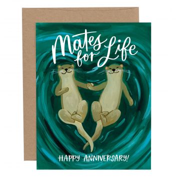 Otters Anniversary Greeting Card
