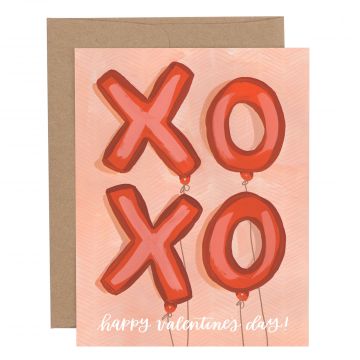 Valentine XOXO Balloon Greeting Card