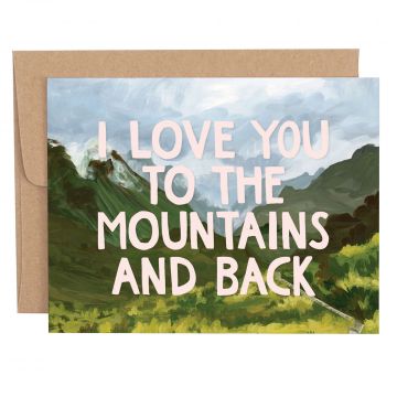 Pink Mountains And Back Greeting Card