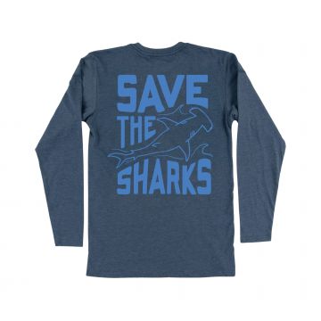 Save The Sharks Long Sleeve Tee - Navy