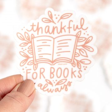 Thankful For Books Decal Sticker