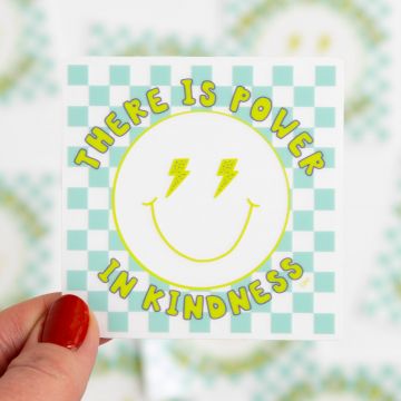 Power in Kindness Smiley Clear Decal Sticker