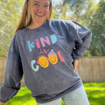 Kind Is Cool : Winter Edition Corded Sweatshirt - Navy
