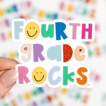 Fourth Grade Rocks Decal Sticker