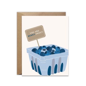 You Are Berry Sweet Blueberry Greeting Card