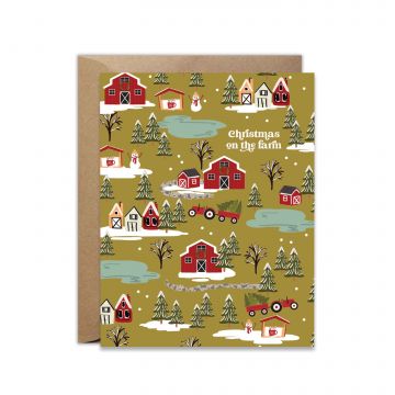Christmas On The Farm Farmhouse Greeting Card