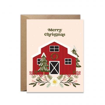 Merry Christmas Farmhouse Greeting Card