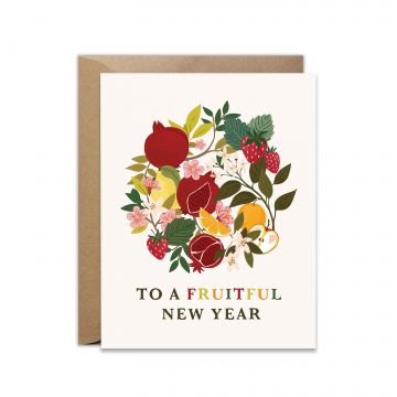 Fruitful New Year Fruit Garden Greeting Card