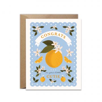 Congrats On Your Cutie Blue Orange Greeting Card