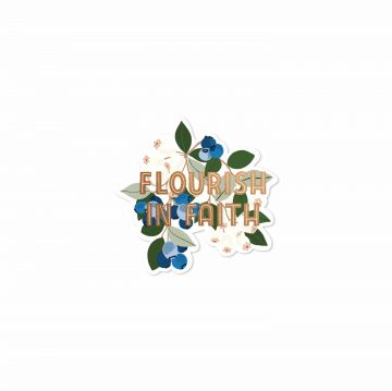 Flourish in Faith Blueberry Decal sticker
