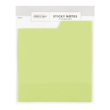 Tabbed Transparent Sticky Notes - Green
