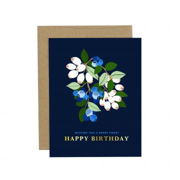 Berry Sweet Birthday Blueberry Greeting Card