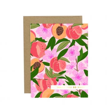Thank You So Much Peach Blossom Greeting Card