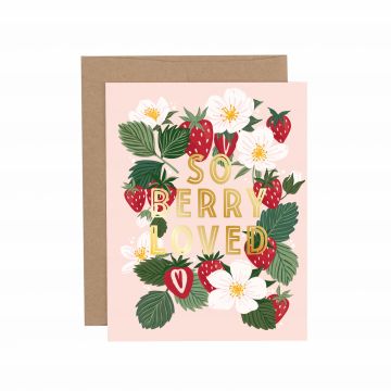 So Berry Loved Strawberry Greeting Card