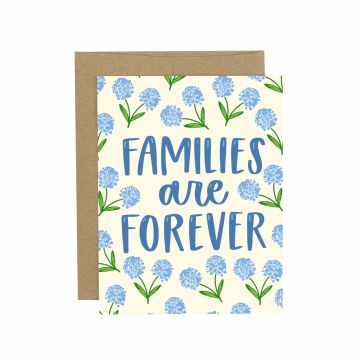 Families Are Forever Blue Floral Greeting Card