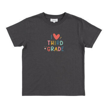 I Love Third Grade - Youth Pippi Tee - Dark Gray