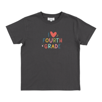 I Love Fourth Grade - Youth Pippi Tee - Dark Gray