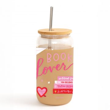 Book Lover Icons Glass Can