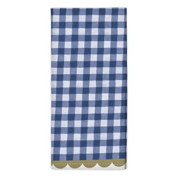Blue Gingham Scalloped Tea Towel