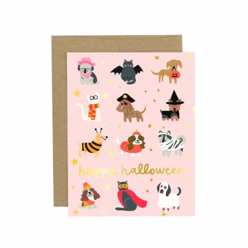 Happy Halloween Pets Greeting Card